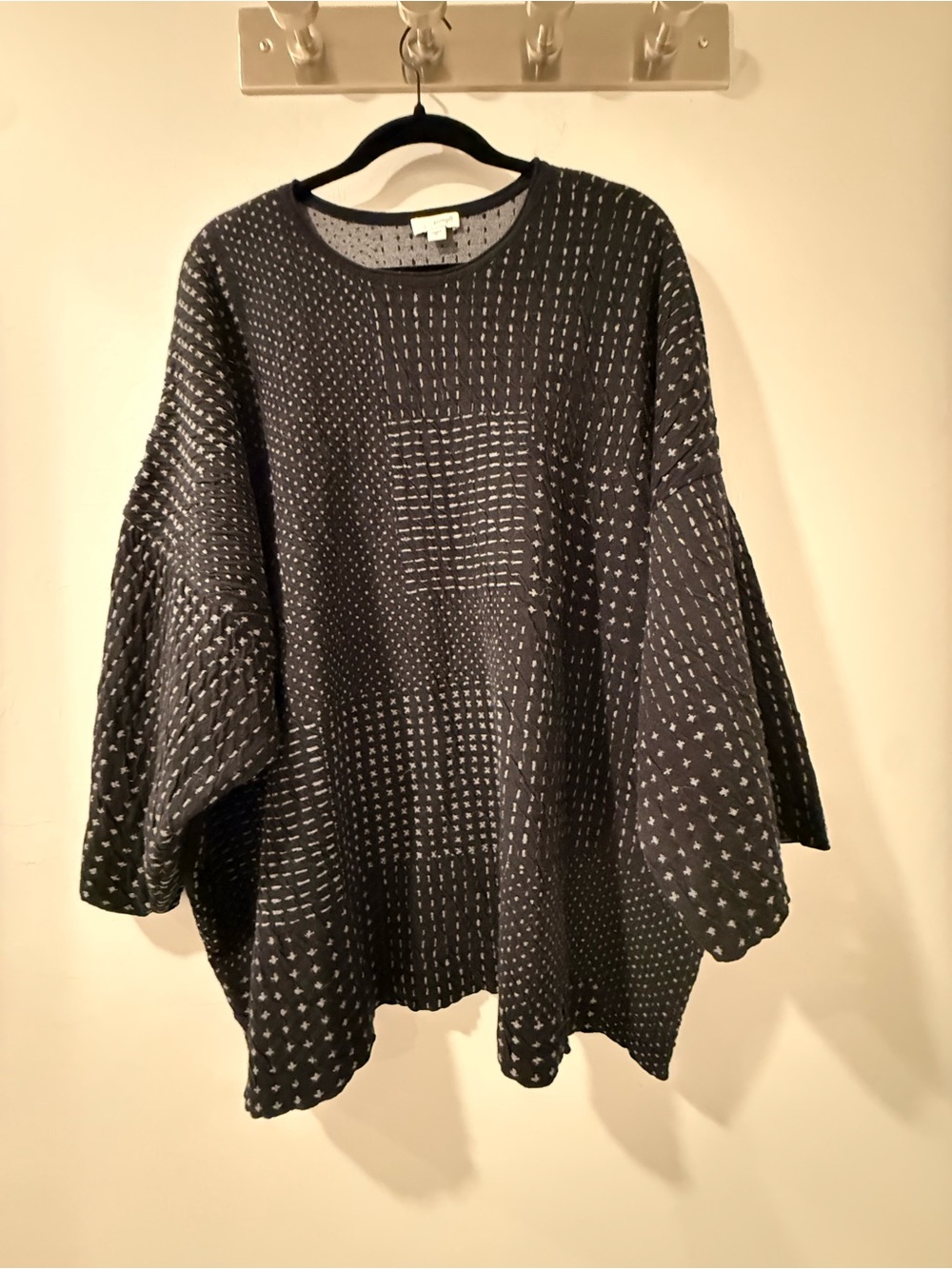 J. Jill Black Patterned Crewneck Sweater